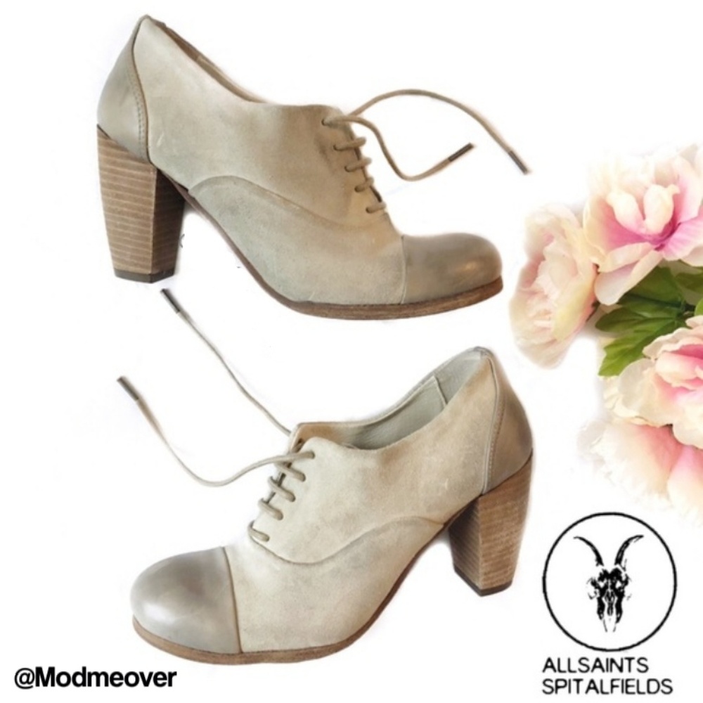 All Saints Spitalfields Distressed Oxford Booties